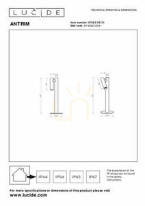 Skrivbordslampa Lucide ANTRIM vit LED 2,2 W IP54 27503/02/31 small 5