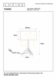 Lucide TONDO bordslampa svart metall E27 30 cm 45590/81/30 small 3