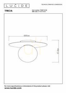 Plafond Lucide TRICIA svart glas E27 25 cm 79187/01/30 small 3