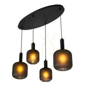 Pendellampa Lucide ELOISE svart glas metall 4-ljus 45405/04/30 small 5