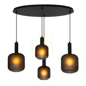 Pendellampa Lucide ELOISE svart glas metall 4-ljus 45405/04/30 small 6
