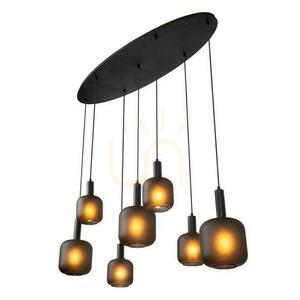 Pendellampa Lucide ELOISE svart glas metall 7 ljuspunkter 45405/07/30 small 5