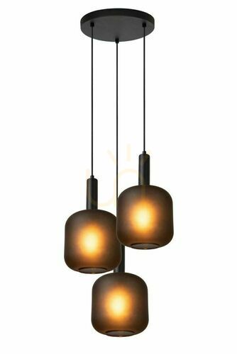 Kontrollera Lucide ELOISE taklampa svart glas metall 3-ljus E27 40 cm 45405/13/30