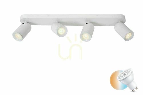 Kontrollera Spotlight Lucide PUNCH 4xGU10 vit metall 63 cm 13958/04/31