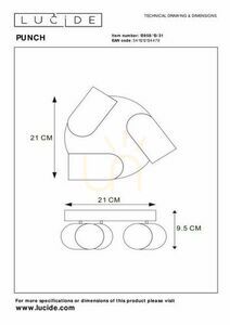 Lucide PUNCH spotlights vit metall 3xGU10 CCT 21 cm 13958/13/31 small 4