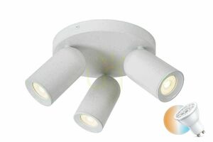 Lucide PUNCH spotlights vit metall 3xGU10 CCT 21 cm 13958/13/31 small 0
