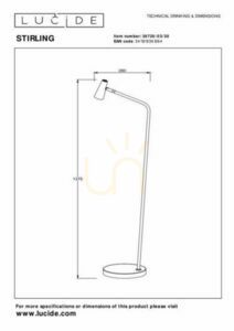Lucide Stirling 36720/03/30 uppladdningsbar golvlampa, LED 3 W 2700 K, 48 h drifttid, touchdimmer, svart 137,5 cm small 4