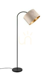 Trio JULIETA golvlampa med beige sammetsskärm, svart E27 419090144 small 3