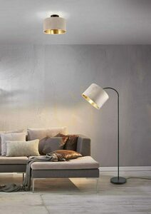 Trio JULIETA golvlampa med beige sammetsskärm, svart E27 419090144 small 4