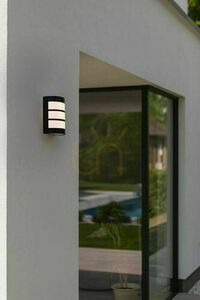 Vägglampa utomhus Lutec NILA svart stål 22 cm 5043104424 small 5
