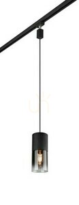 Trio DUOline ROBIN 73060132 pendellampa för skena, svart, rökfärgat glas, 1×E27 small 0
