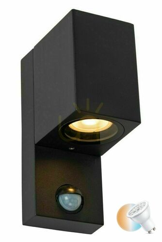 Kontrollera Lucide ZARO svart utomhusvägglampa LED IP65 GU10 69802/01/30