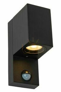 Lucide ZARO svart utomhusvägglampa IP65 GU10 med rörelsesensor 69802/01/30 small 3