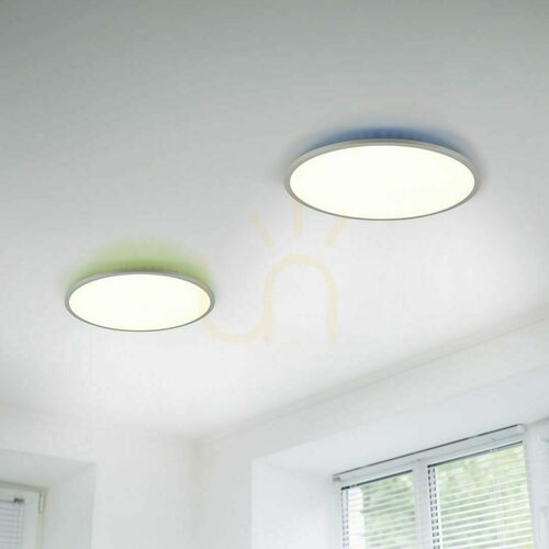 Kontrollera Trio YUMA LED-plafond 641710287, titanfärgad, 40 cm, CCT och RGB