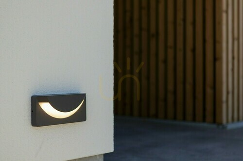 Kontrollera Lutec LUPS 6402801118 LED-vägglampa för utomhusbruk, mörkgrå, 14 W IP54
