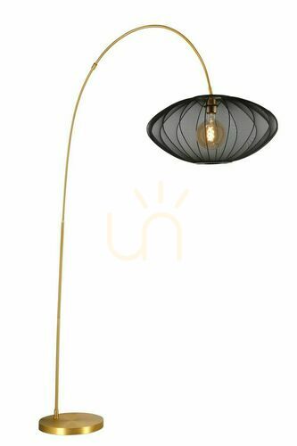 Kontrollera Golvlampa Lucide CORINA svart/guld Japandi E27 192 cm 03747/60/30