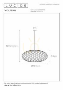 Pendellampa Lucide Wolfram svart metall 3-ljus 21417/99/30 small 4