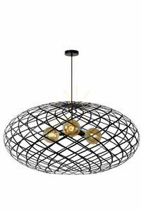 Pendellampa Lucide Wolfram svart metall 3-ljus 21417/99/30 small 0