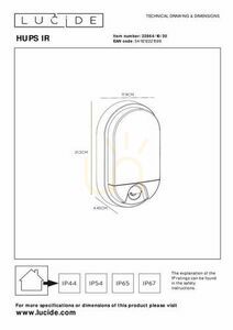 Lucide HUPS vägglampa utomhus svart LED 10W IP54 22864/10/30 small 1