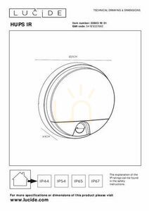 Lucide HUPS vägglampa utomhus LED vit IP54 10W 22863/10/31 small 4