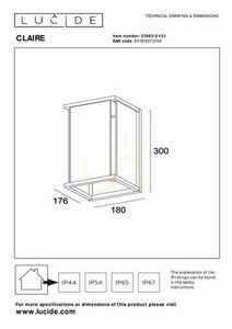 Lucide CLAIRE vägglampa utomhus vit glas IP54 27883/01/31 small 4