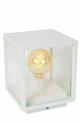 Kontrollera Outdoor Post Light Lucide Claire Vit Glas 24,5 cm 27883/25/31