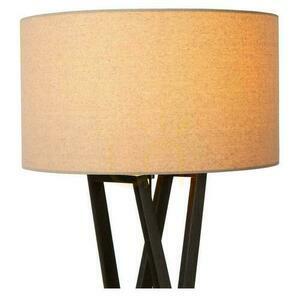 Lucide Trafalgar golvlampa svart trä lin E27 157 cm 30763/81/30 small 3