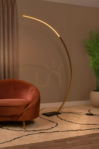 Kontrollera Lucide CURVE golvlampa guld svart LED dimbar 44700/11/02