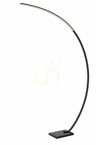 Kontrollera Golvlampa Lucide CURVE svart metall marmor LED dimbar 44700/11/30