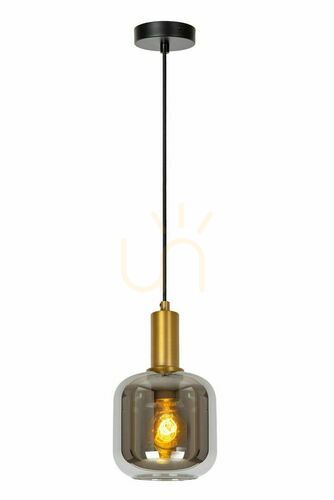 Kontrollera Lucide JOANET pendellampa guld glas E27 16 cm 45494/16/65