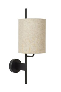 Lucide MAGIC vägglampa svart metall lin Japandi E27 small 2