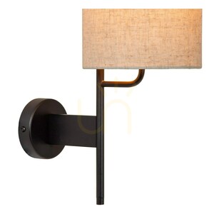 Lucide MAGIC vägglampa svart metall lin Japandi E27 small 3