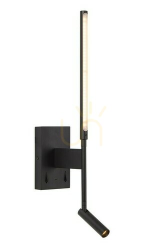 Kontrollera Lucide FINAN vägglampa svart aluminium LED modern