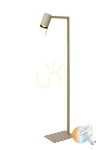 Kontrollera Lucide LESLEY läsgolvlampa taupe 130 cm GU10 03725/01/41