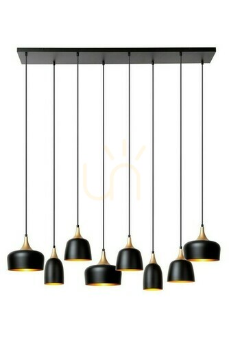 Kontrollera Pendellampa Lucide CHAYANNE svart aluminium 8-ljus modern