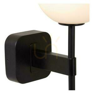 Lucide ELDA vägglampa svart retro IP44 badrum metall glas small 1