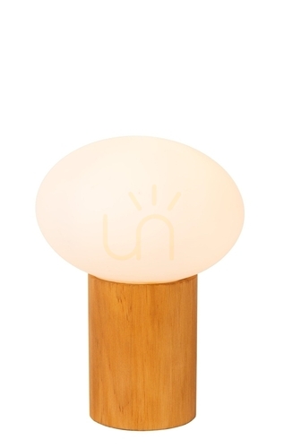 Kontrollera Lucide Birtle bordslampa i trä och glas, Japandi, E27