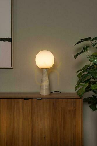 Kontrollera Lucide EVIN bordslampa 05551/01/61 – opalglas och travertin, E27