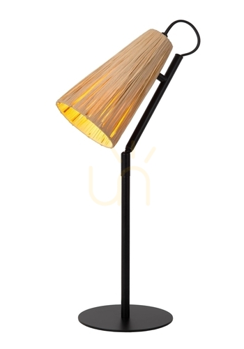 Kontrollera Lucide Bensen bordslampa i trä och ratan, Japandi, E27