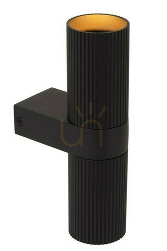 Kontrollera Lucide CLUBS vägglampa svart aluminium GU10 LED 2-ljuskällor