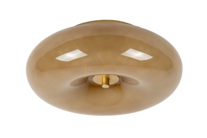 Plafond Lucide SENTINO Ø 30 cm 3xG9, taupe glas, mässingsdetalj, retro 10125/30/41 small 4