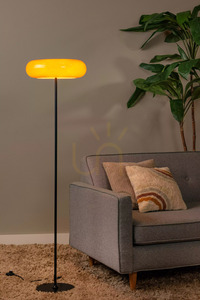 Lucide Sentino orange golvlampa med svart fot 3×G9 150 cm 10725/01/53 small 1