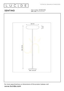 Lucide Sentino orange golvlampa med svart fot 3×G9 150 cm 10725/01/53 small 4