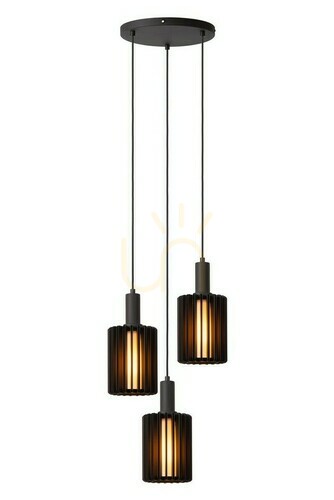 Kontrollera Lucide LAMBRES pendellampa svart 3-arm E27 aluminium modern