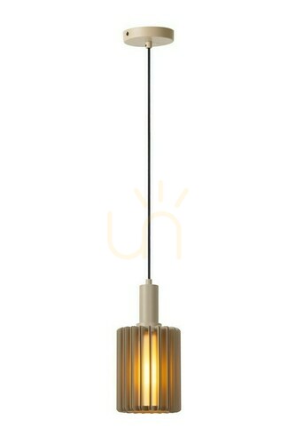 Kontrollera Pendellampa Lucide LAMBRES grå aluminium 15 cm E27 modern