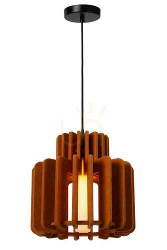 Kontrollera Pendellampa Lucide ROLLO Japandi filt och glas E27 31 cm