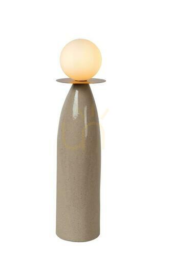 Kontrollera Bordslampa Lucide FIGARO grå porslin glas Japandi 48,8 cm G9
