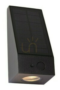 Lucide IRWIN svart solcellsdriven utomhusvägglampa LED 2 W 3000 K IP54 med sensorer 15816/02/30 small 0