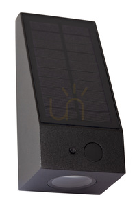 Lucide IRWIN svart solcellsdriven utomhusvägglampa LED 2 W 3000 K IP54 med sensorer 15816/02/30 small 2