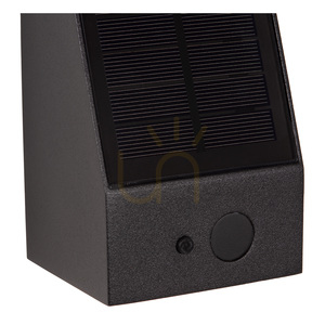 Lucide IRWIN svart solcellsdriven utomhusvägglampa LED 2 W 3000 K IP54 med sensorer 15816/02/30 small 3